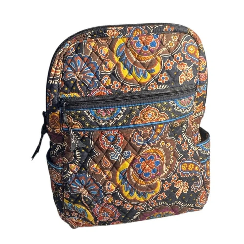 Vera Bradley Floral‎ Quilted Cotton Backpack Amazon.com: Vera Bradley Essential Backpack Marian Floral  main image 4